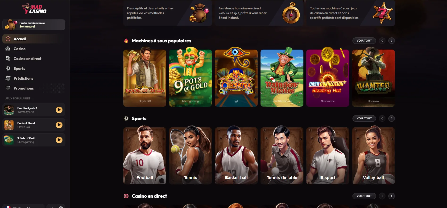 Mad Casino jeux